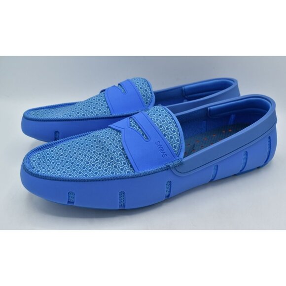 SWIMS Mens Size 14 Printed Penny Loafer Sail Blue Slip On Loafers Shoes - Picture 2 of 12
